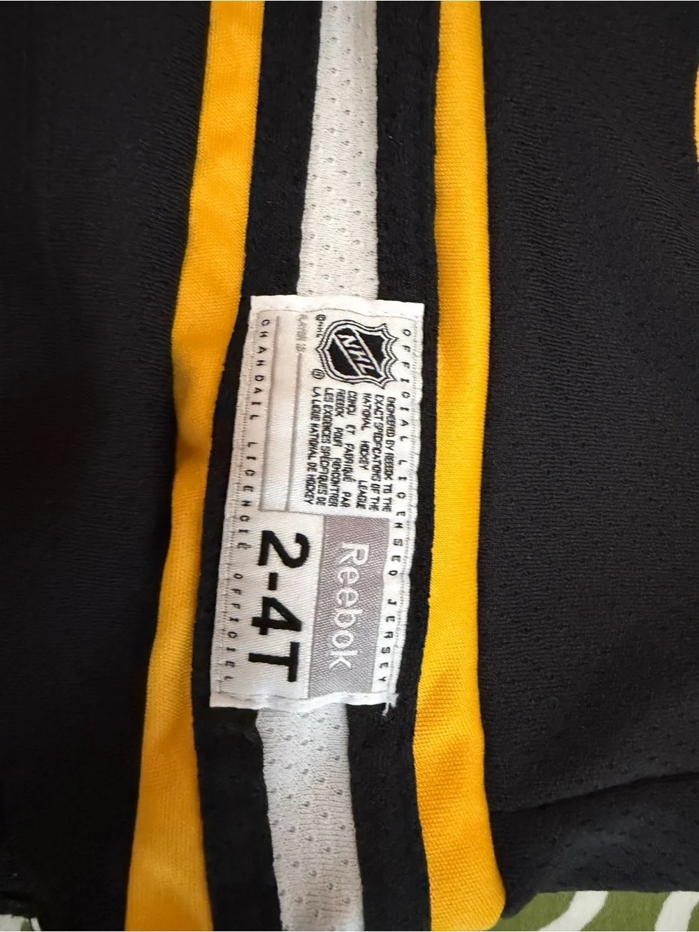 Reebok Boston Bruins Youth Black & Gold Hockey Jersey 2T-4T